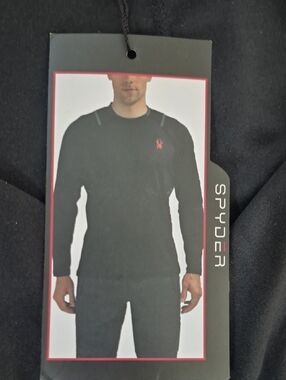 M: Spyder Black Men's Long-Sleeve Performance Shirt